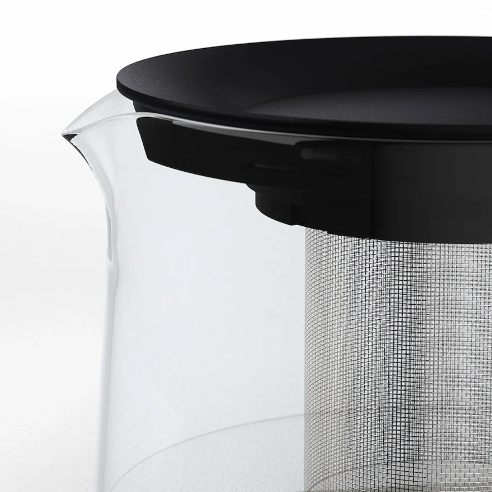 IKEA RIKLIG Glass Teapot with Infuser, 1.6 qt, Heat-Resistant for Loose Leaf Tea